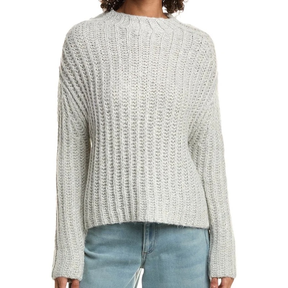 INDUSTRY Wool Alpaca Blend Gray Pullover Crew Neck Sweater Size Medium